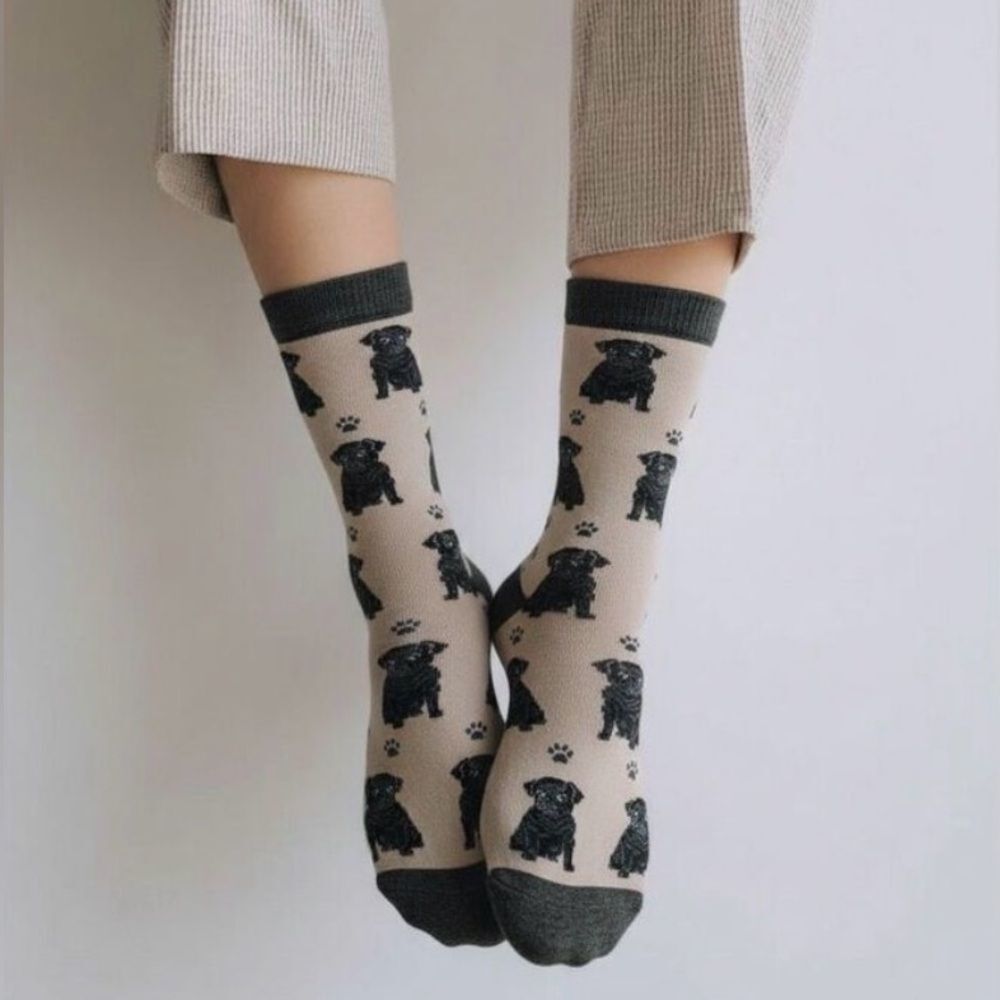 Happy Tails Black Pug socks